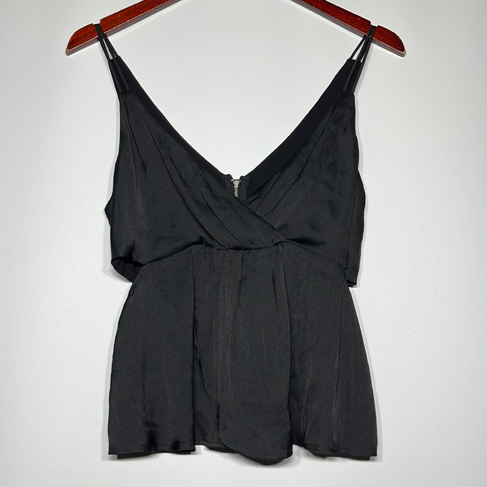 Black Spaghetti String Top With Zipper - image 1